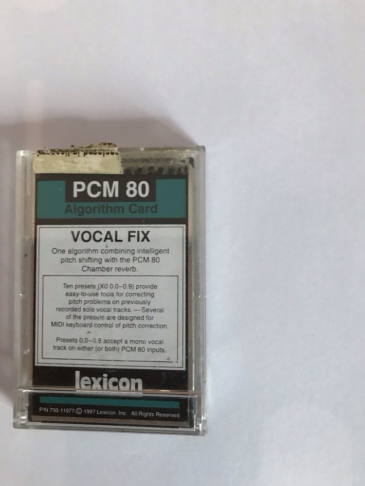 Lexicon PCM 80 Algorithm Card Audio Software Vocal Fix