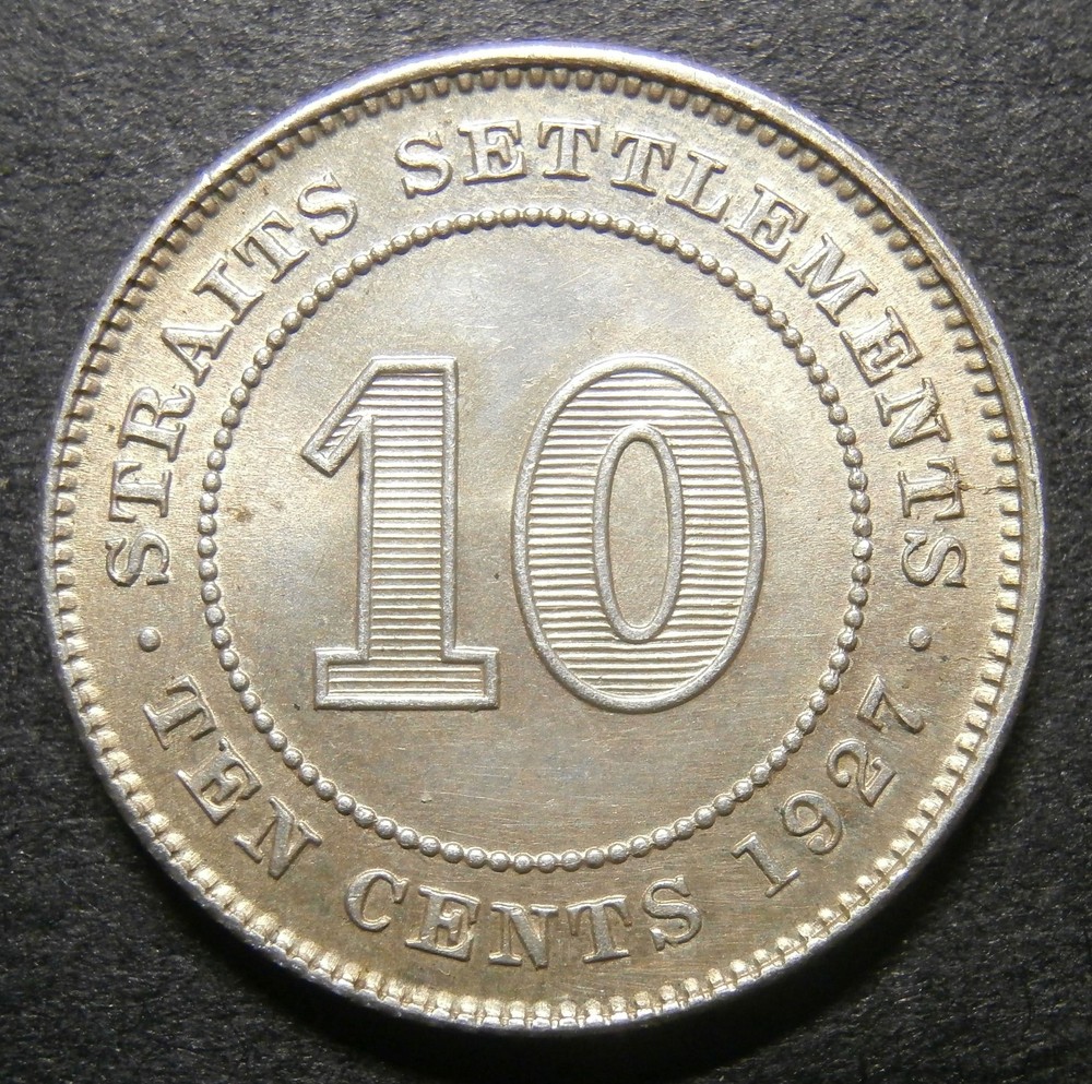 Straits Settlements - 10 Cents 1927 high grade