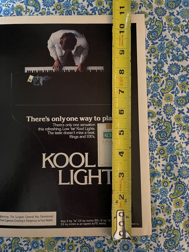 Vintage 1982 Kool Lights Cigarettes Print Ad