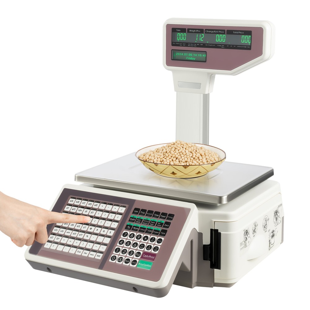 Electronic Scale Digital Price Computing Scale with Thermal Label Printer 66LB