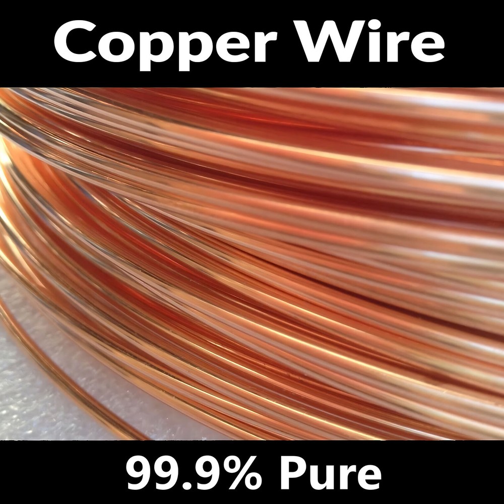Pure Copper Wire Bare Uncoated Assorted Sizes Ø0.2mm-5mm Round Solid Copper Wire