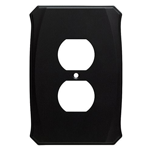 Serene Single Duplex Wall Plate Flat Black (787417)