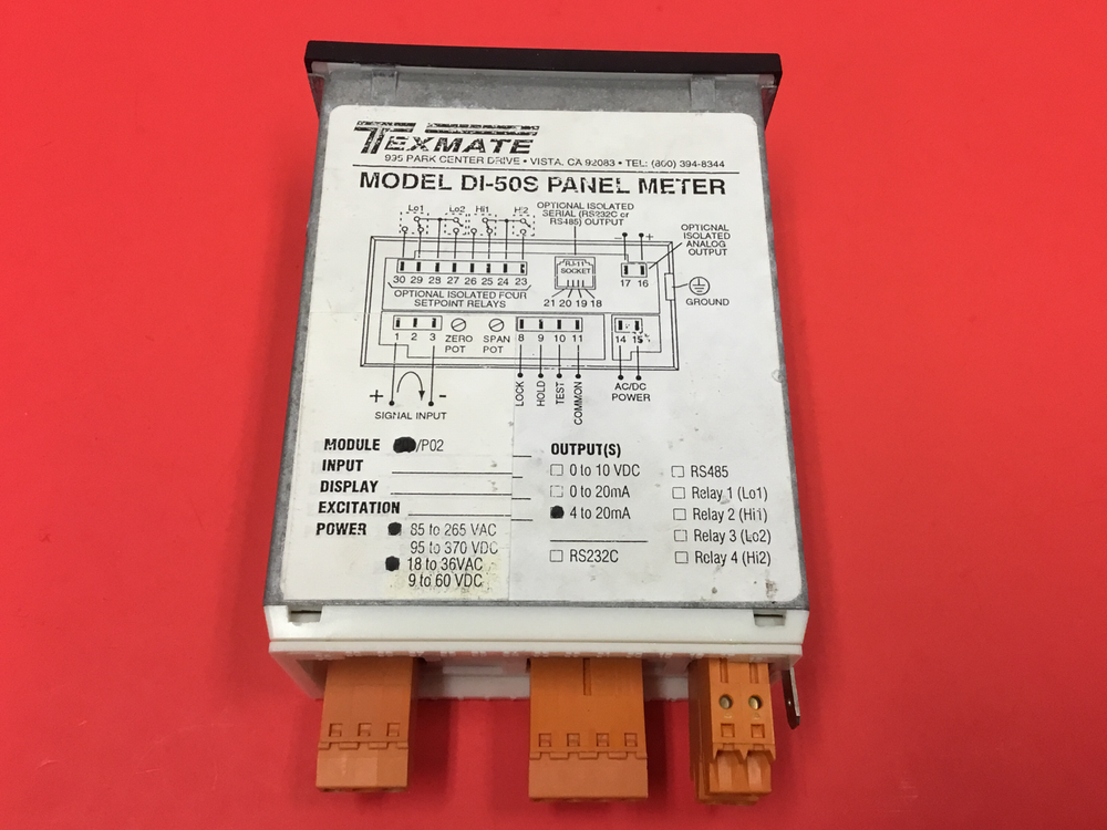 TexMate - P/N: DI-50S - Digital Panel Meter