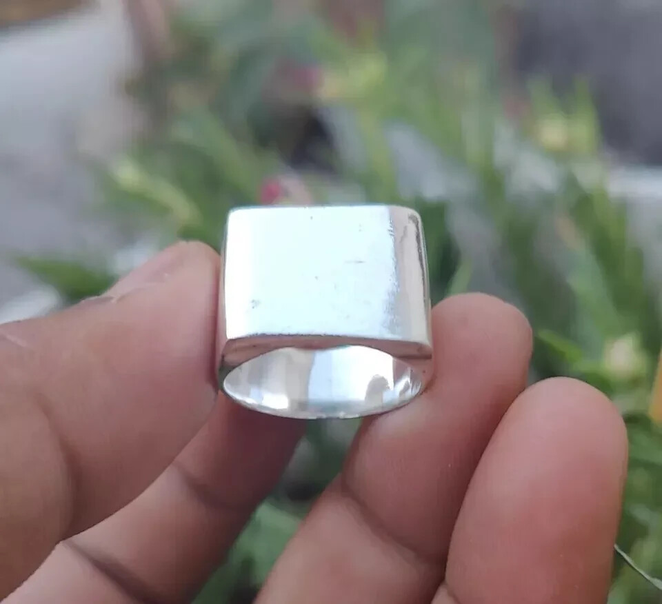 925 Sterling Silver Men's Ring Handmade Solid Heavy Men's Statement Band Ring