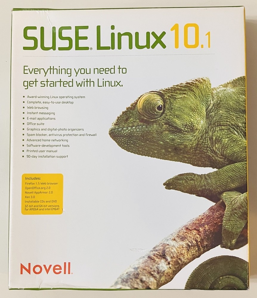 SUSE Linux 10.1 Strong Encryption Box Set 7-Disc CD/DVD + Manual Novell Complete