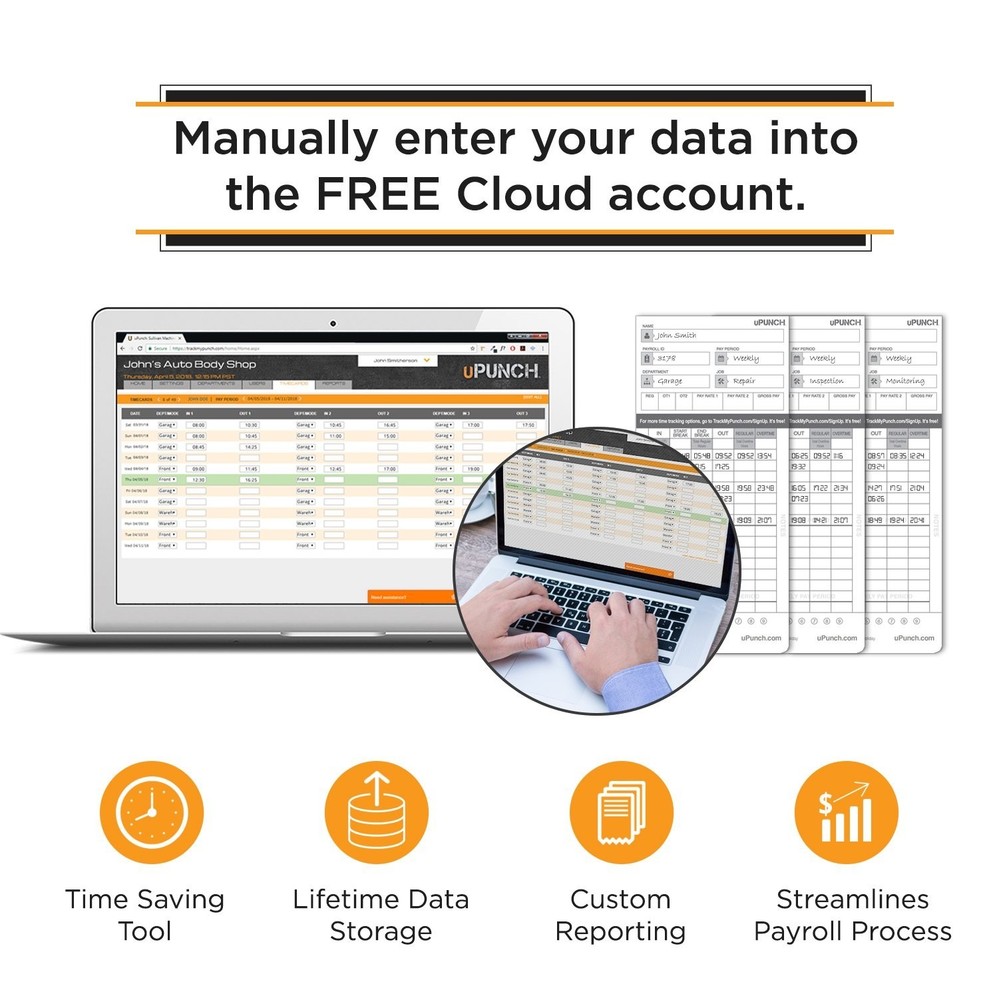 uPunch HN4500 Advanced Calculating Time Clock Bundle for Small Business: Comp...