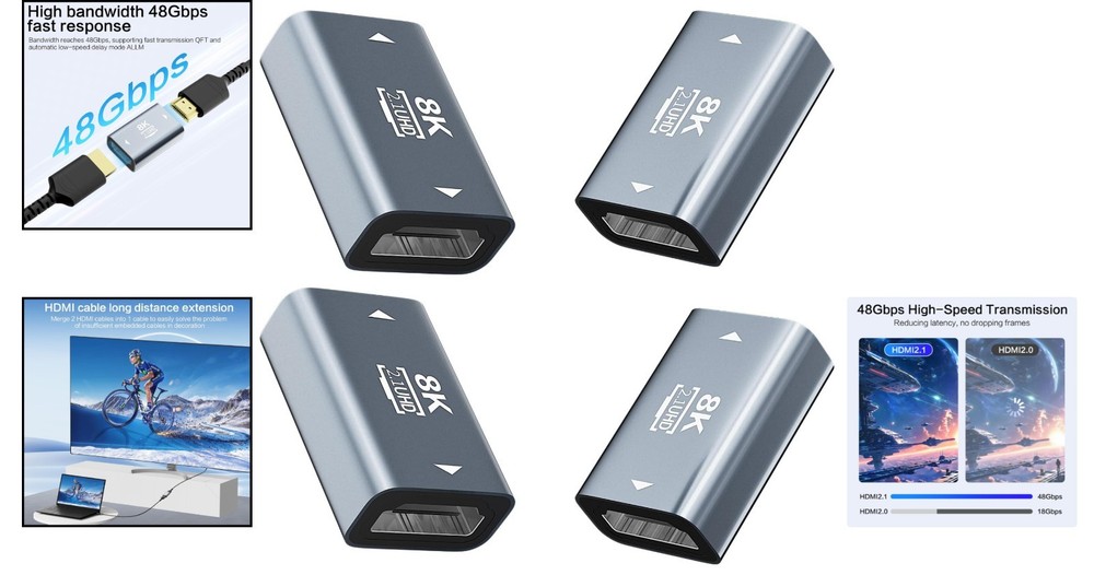 8K HDMI Coupler Set - 4-Pack for Ultimate Compatibility & Performance