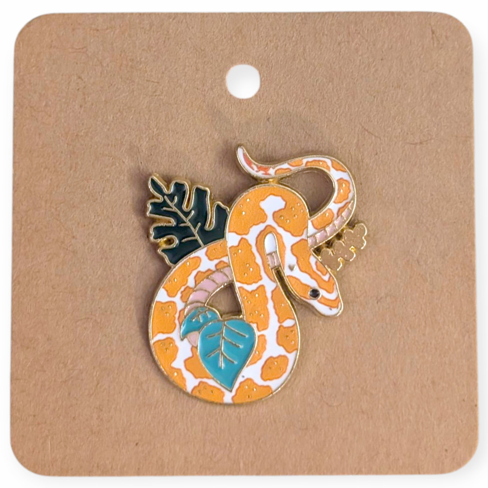 Reptile Animal Enamel Pin: Python Snake