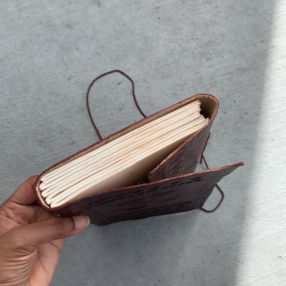 OM 8x6 Leather Bound Personal Journal/Diary-Notebook/Sketchbook to write, OHM