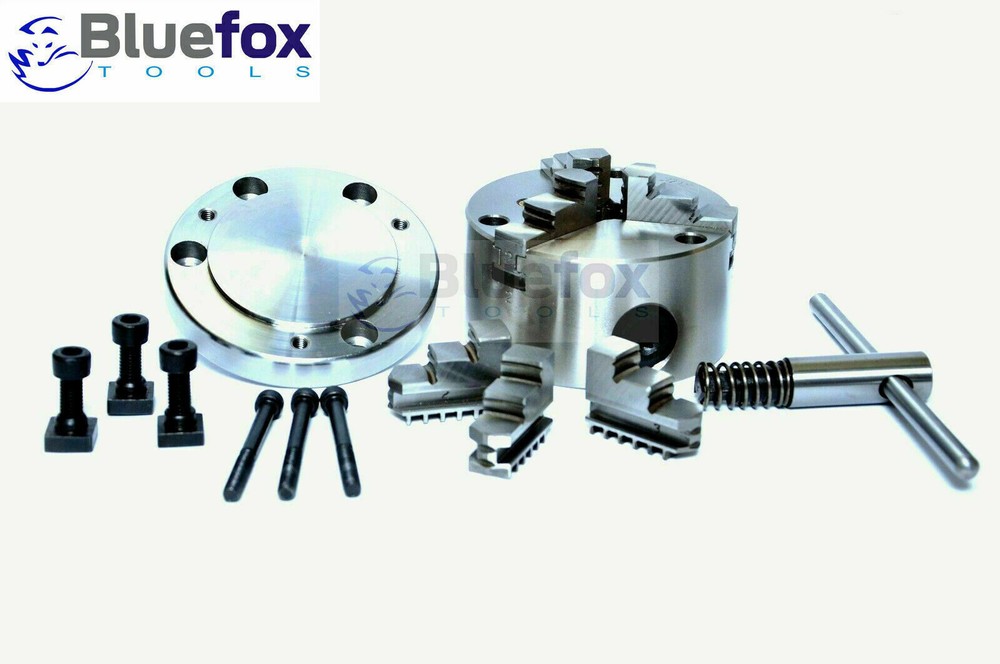 TILTING ROTARY TABLE 4" WITH 100MM SELF CENTERING CHUCK & SINGLE BOLT TAILSTOCK