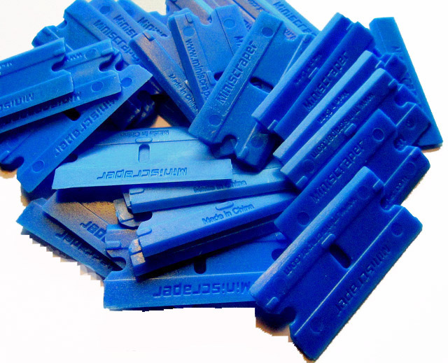 MINISCRAPER®  Plastic Razor Scraper Blades 100 Pack Poly Carbonate