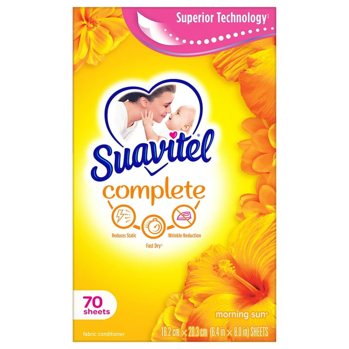 Suavitel Complete Dryer Sheets, Morning Sun, 70 Sheets