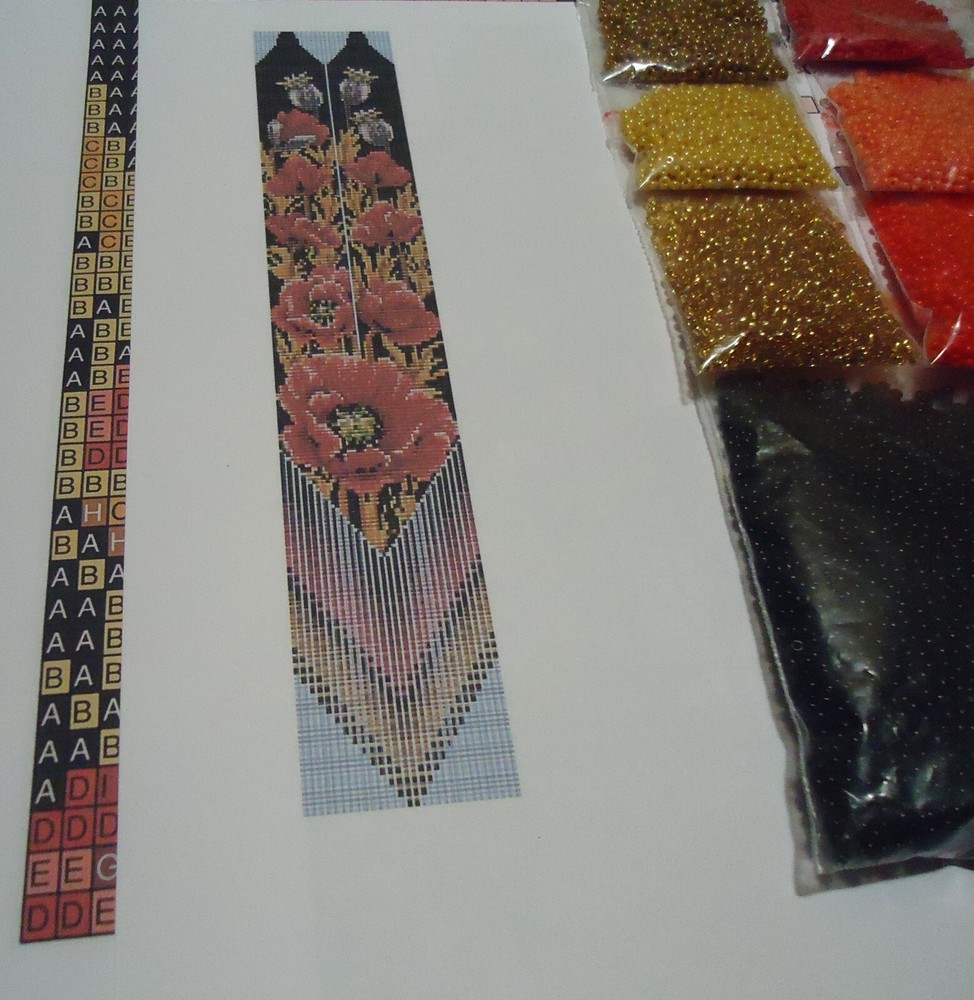 Kit for making a necklace gerdan. Beading Loom Pattern. #C20
