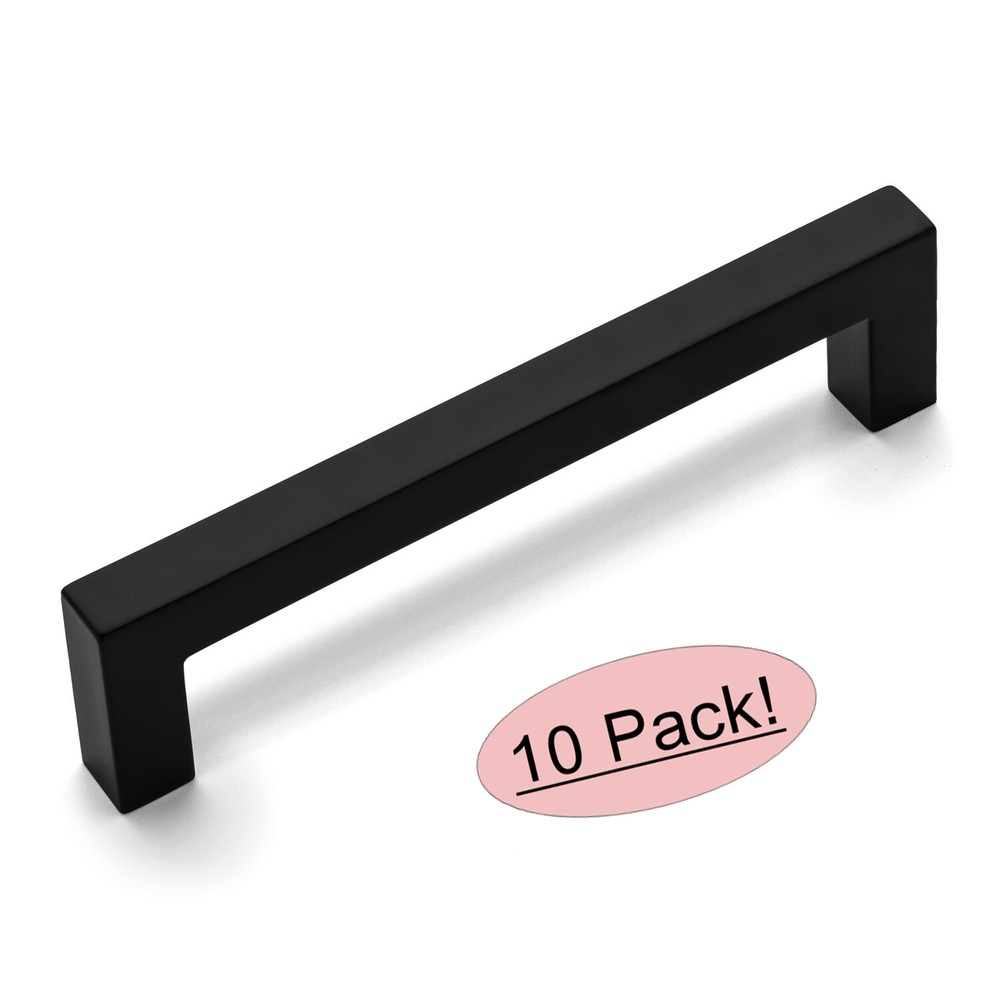 *10 Pack* Cosmas Cabinet Hardware Flat Black Modern Handle Pulls #14777-89FB