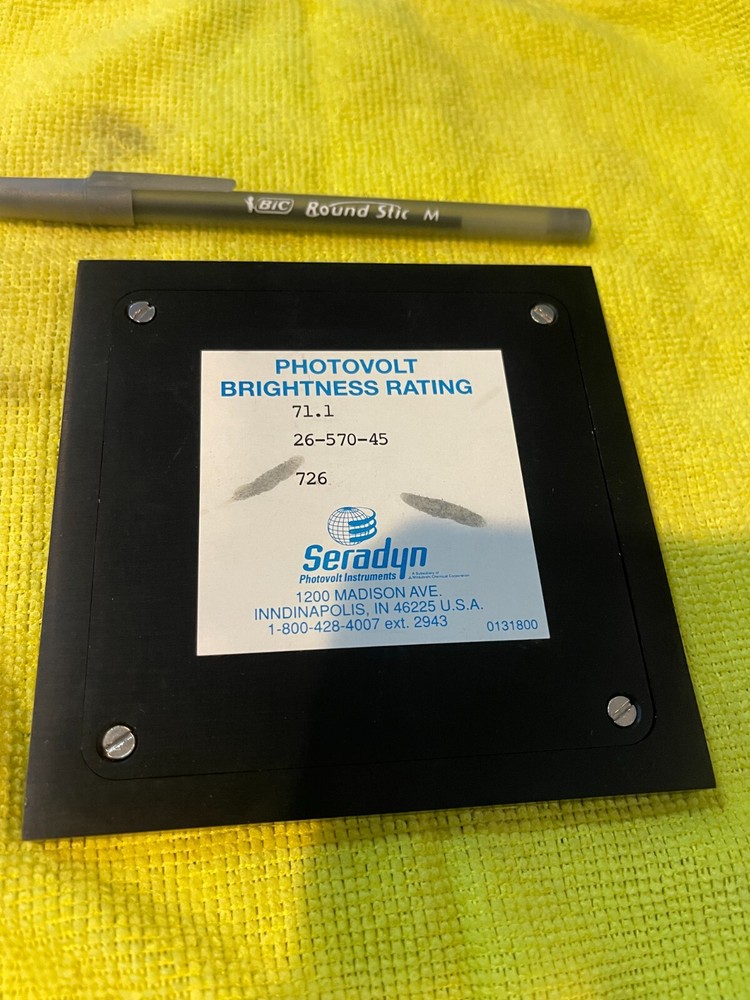 Photovolt TRISTIMULUS FILTER RATING