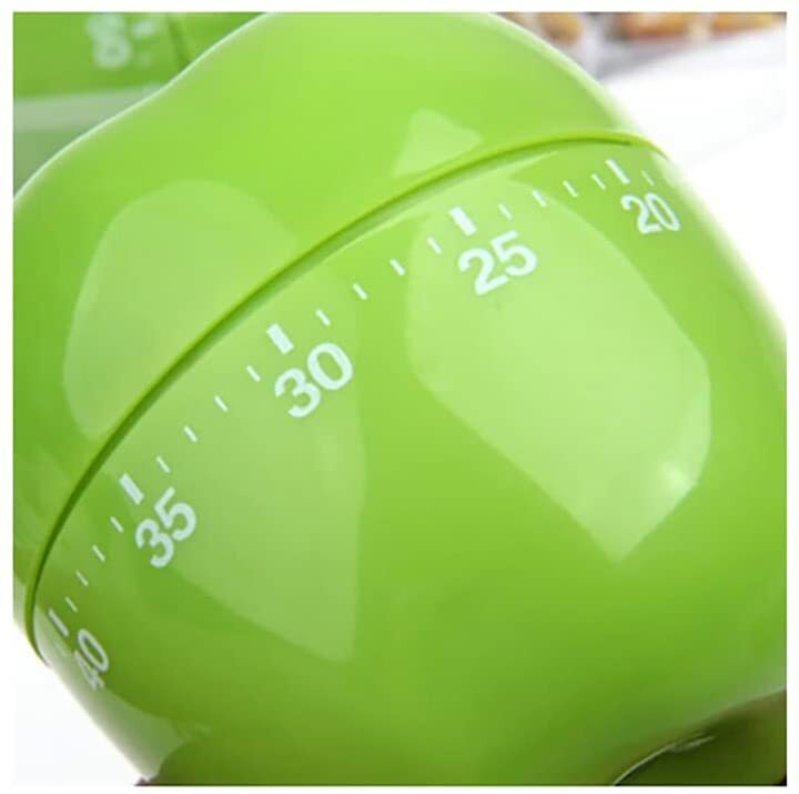 Green Apple Mechanical Rotating Kitchen Timer (60 Minutes Max)