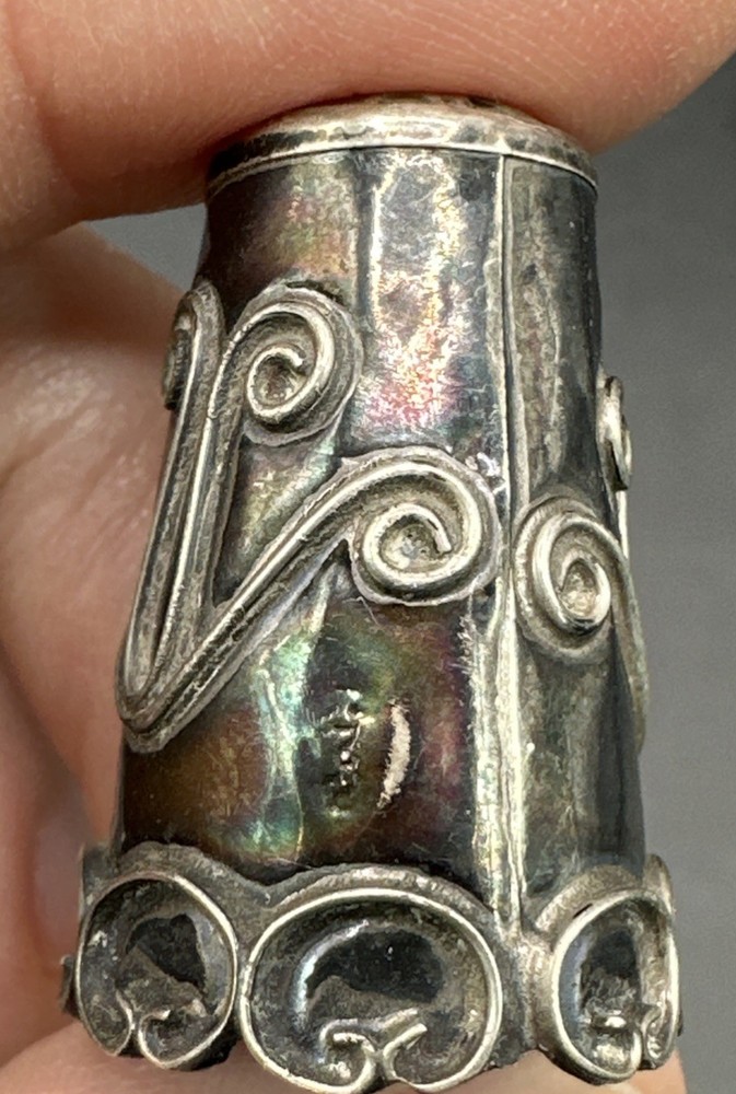 Vtg Sterling Silver Mexico Sewing Thimble