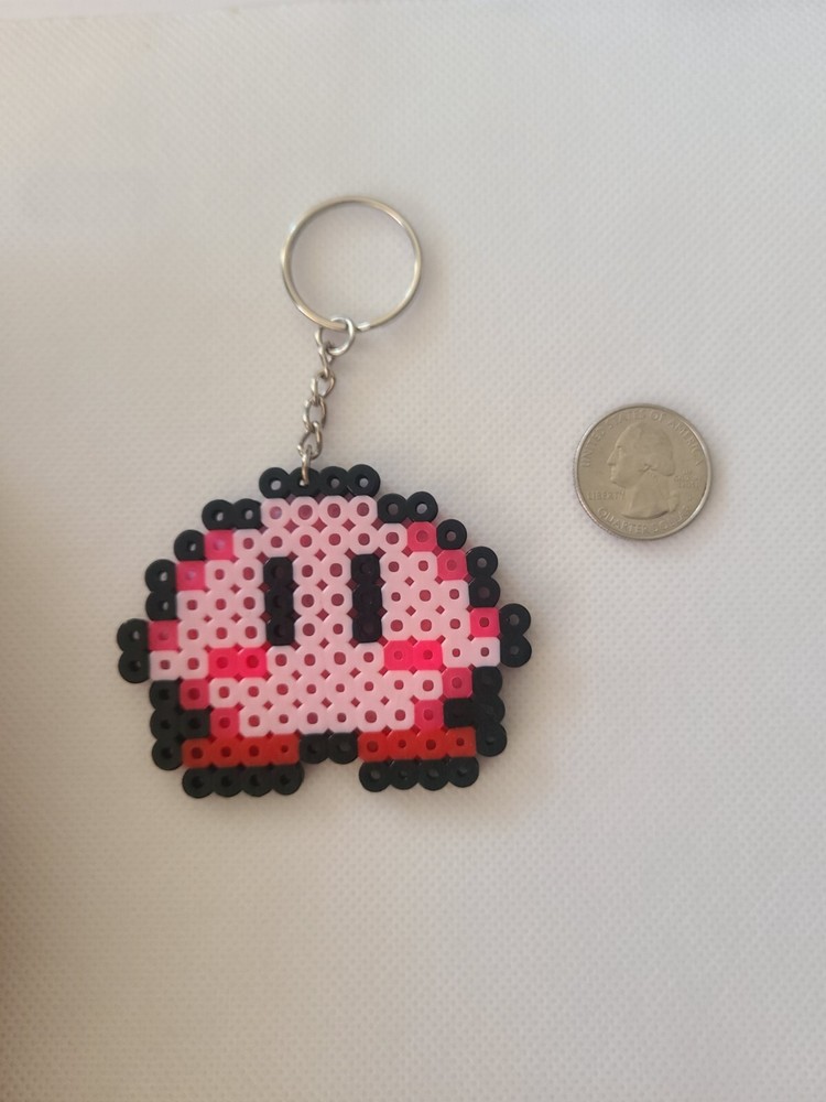 Perler Bead Keychain Kirby HANDMADE