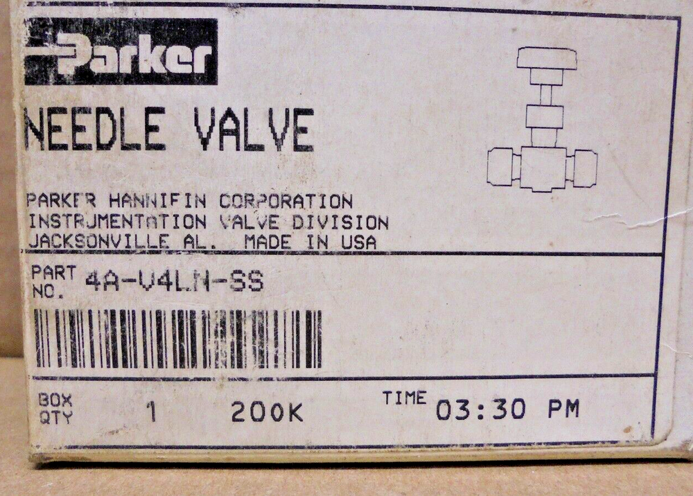 PARKER 4A-V4LR-SS NEEDLE VALVES. 1/4"