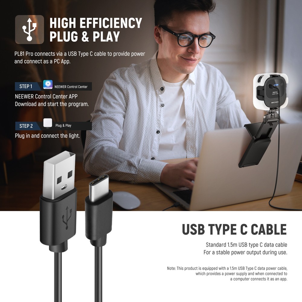 NEEWER Professional LED Streaming Light with Mac/PC APP Control for Streaming