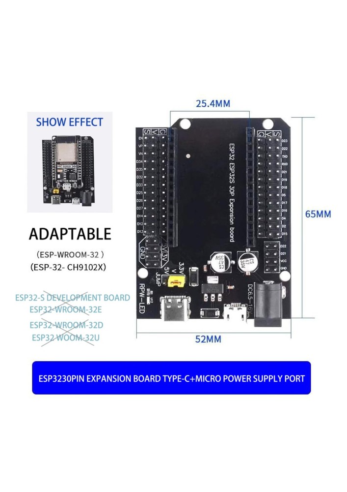 2 Sets ESP-WROOM-32 ESP32 ESP-32S Type-C USB Development Board Type-C USB CH3...