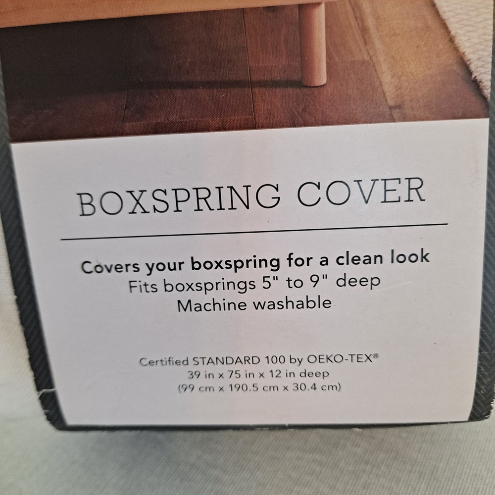 Threshold Twin Box Spring Cover White 39" x75" x 12"