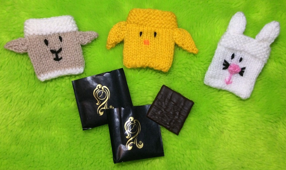 KNITTING PATTERN - Easter Mint Covers fits After Eight- Chick, Lamb, Bunny