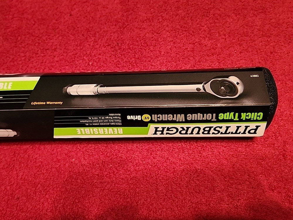 Pittsburgh 1/2" Torque Wrench Snap Socket Pro Drive Click Type Ratcheting New