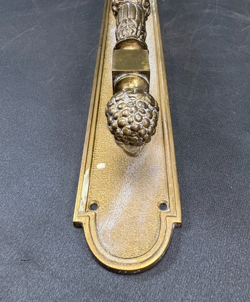 Vintage Ornate Solid Brass Door Pull Handle Victorian Style - 11.5"