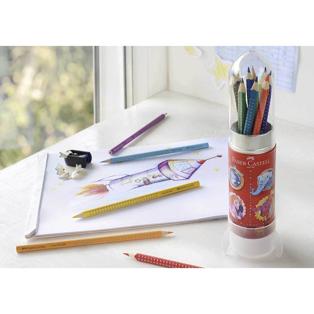 Faber-Castell Rocket Pencil Set Colour Grip Triangular Barrel, 16 Pieces 112457