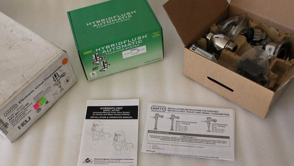 AMTC AEF-801-CU-05 - High Efficiency Electronic Urinal Flushometer Kit - Chrome