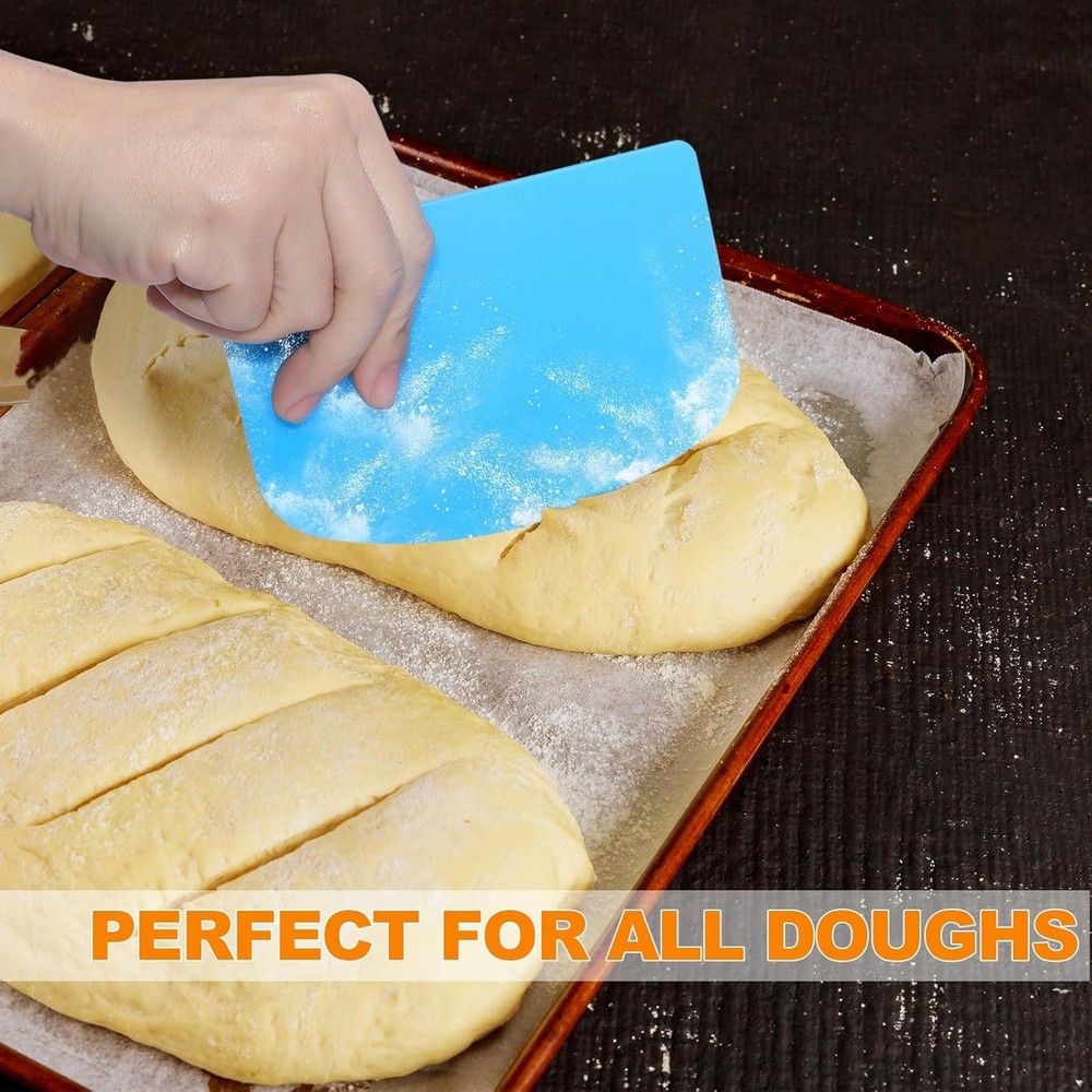 3 Pieces Food Dough Scraper, Plastic Multi - Purpose Kitchen Pastry Cutting Tool