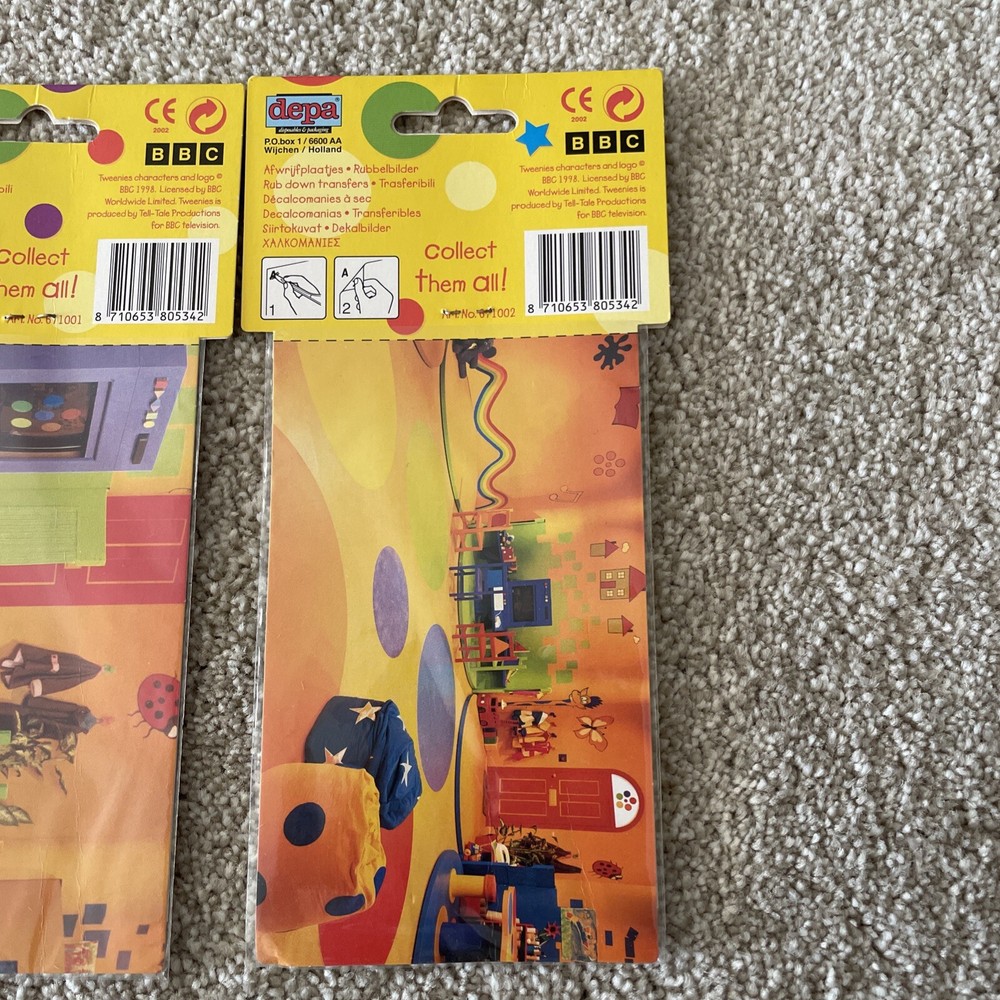 1998 TWEENIES PRESSERS STICKERS RUB DOWN TRANSFERS X2