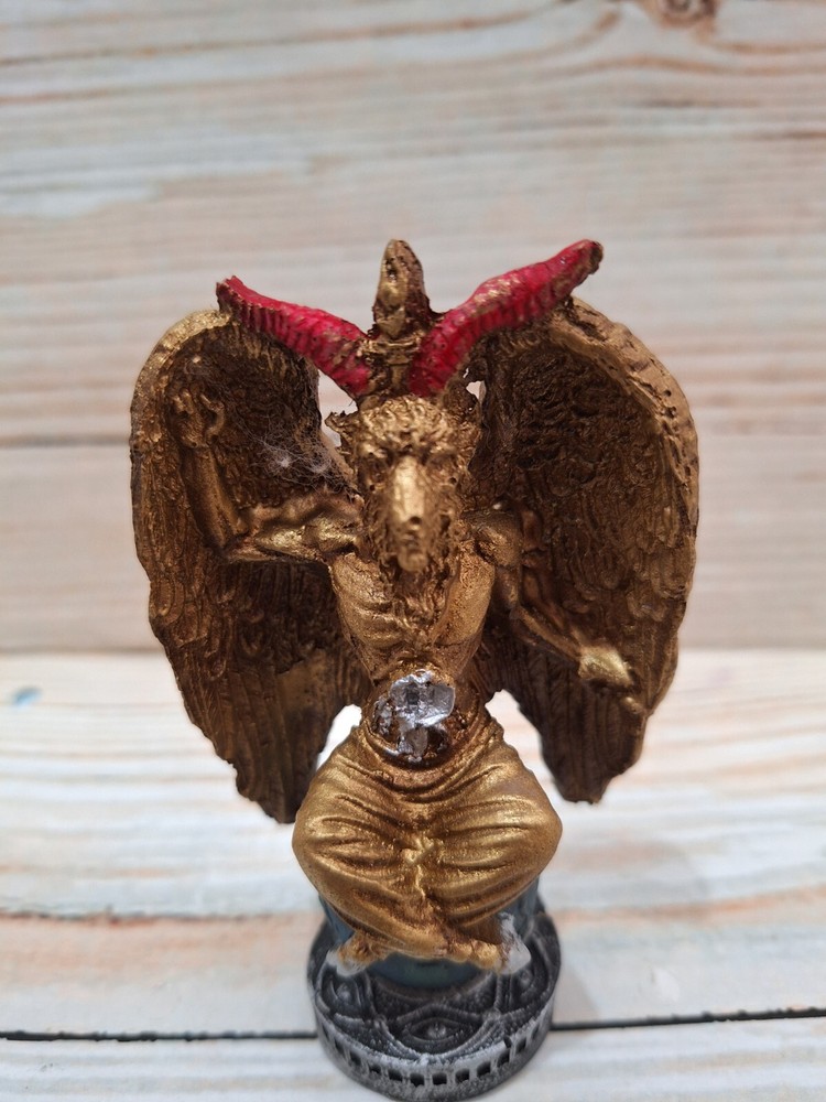 Templar Sabbatic Goat Baphomet Satan Gold / Size 4.5" X 2.5" / Devil / Evil