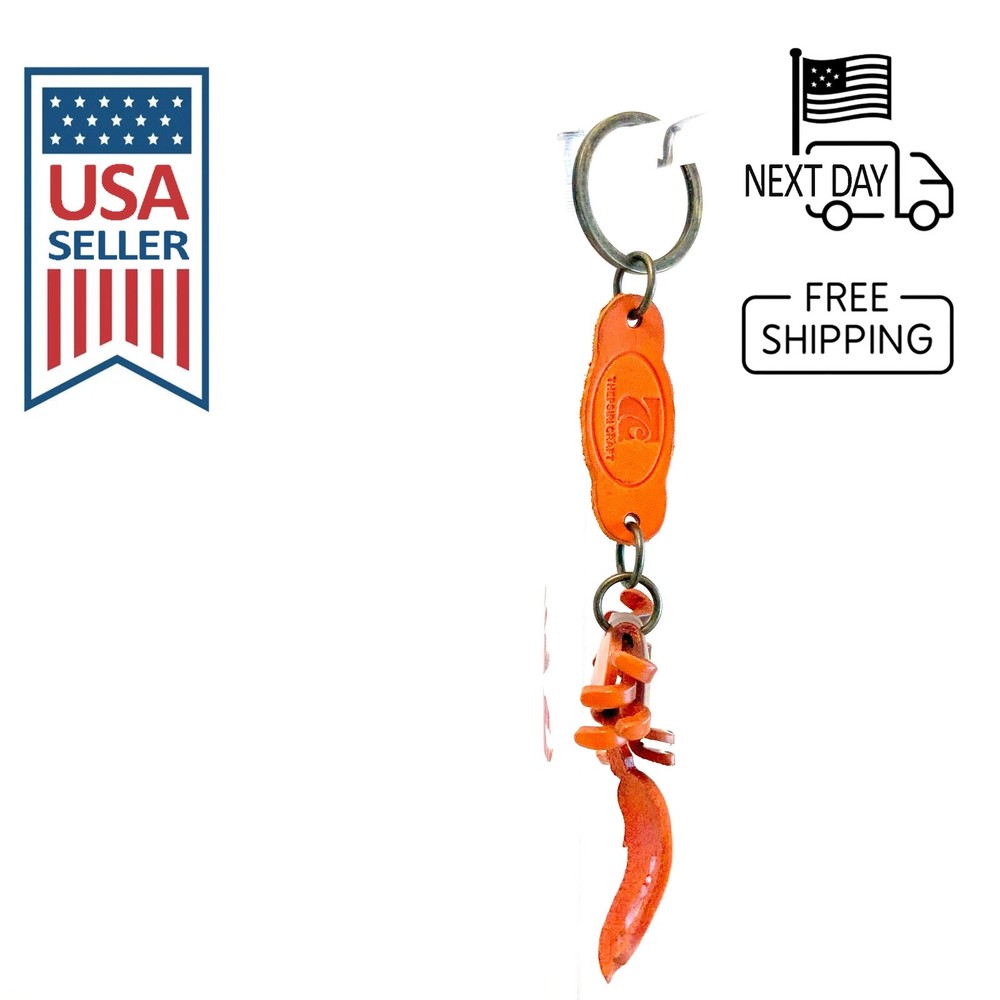 Crab Handmade Leather Keyring #1