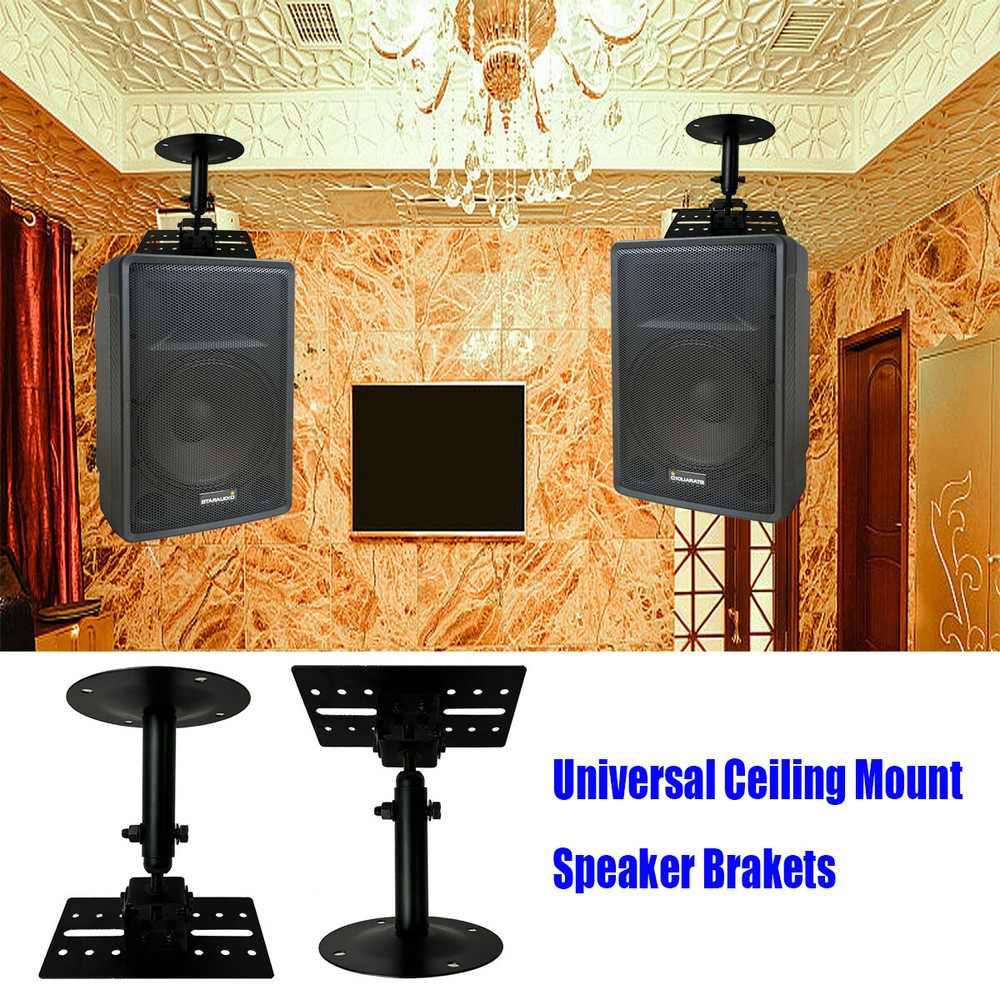 2Pcs Universal Universal Ceiling Mount Speaker Brackets Safe Distance Adjustment