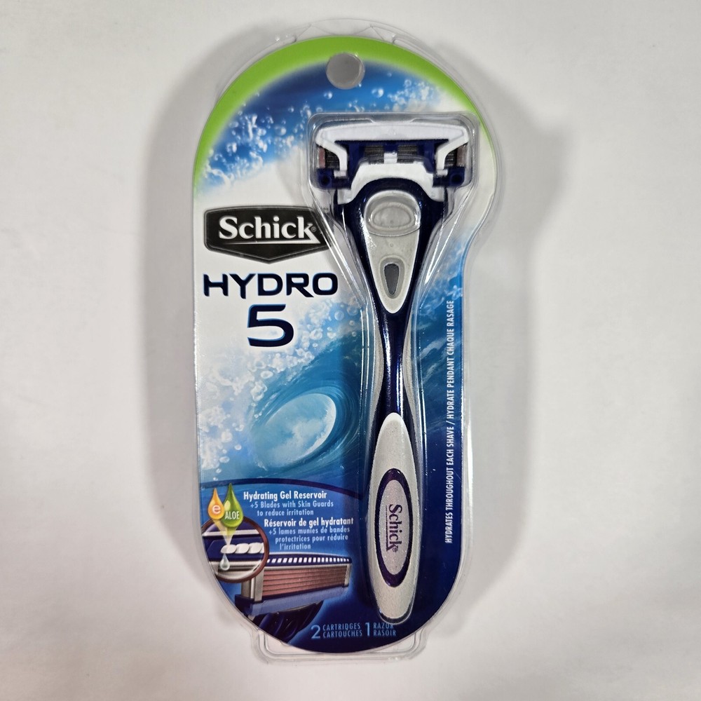 Schick Hydro 5 Razor with 2 Catridges 1 Razor New