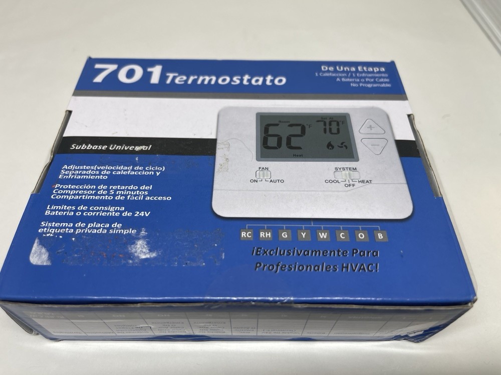 701 Digital Thermostat with Large LCD Display Non-Programmable Single Stage New