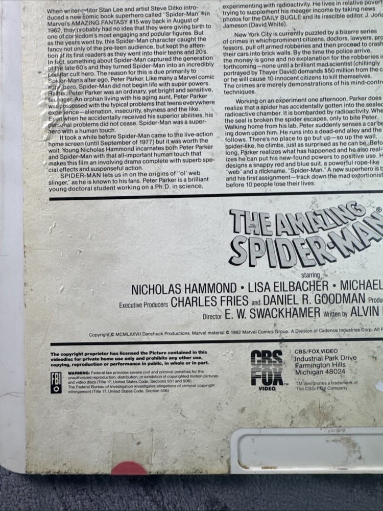 capacitance electronic disc system the amazing spider-man CBS FOX live Action