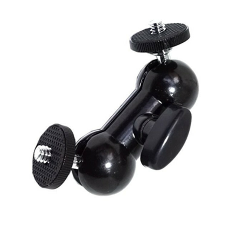 Multi-function Double Ball Head Shoe Mount Adapter Magic Arm 1/4" Screw