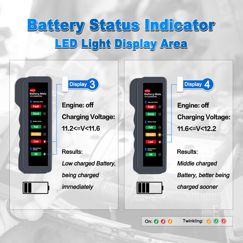 Car Battery Load Tester 12V Charging System Alternator Analyzer Digital Analyzer