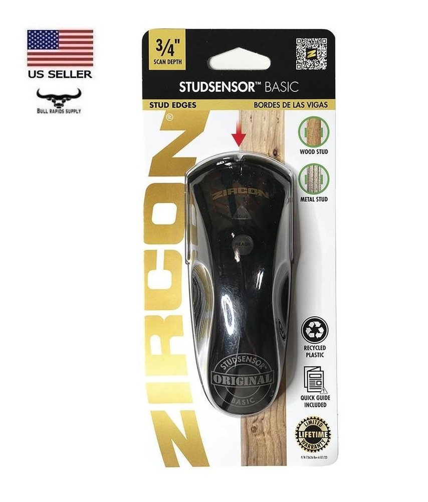Zircon StudSensor Basic SL Stud Finder Wood & Metal Studs 3/4" Deep Scan