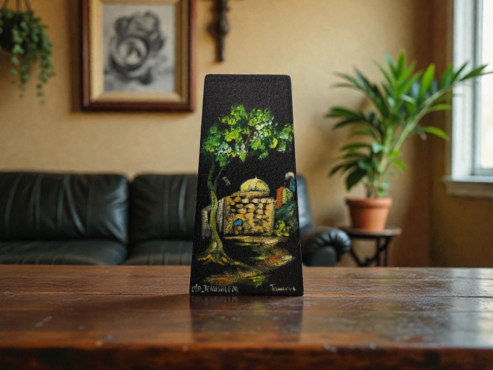 Hand Painted "Old Jerusalem" Decor Metal Single Bookend