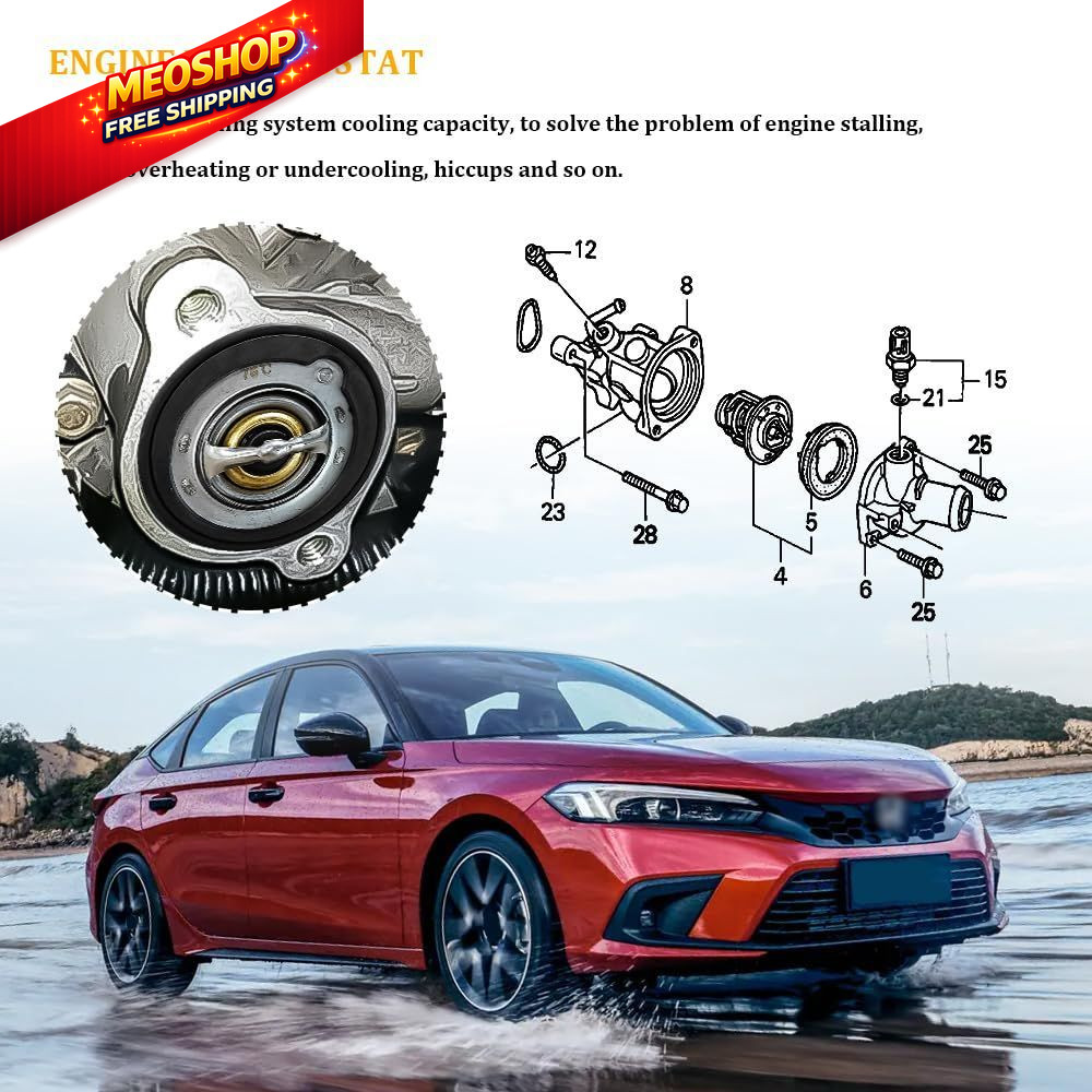 Car Thermostat, High Performance Automotive Replacement Engine Thermostat...