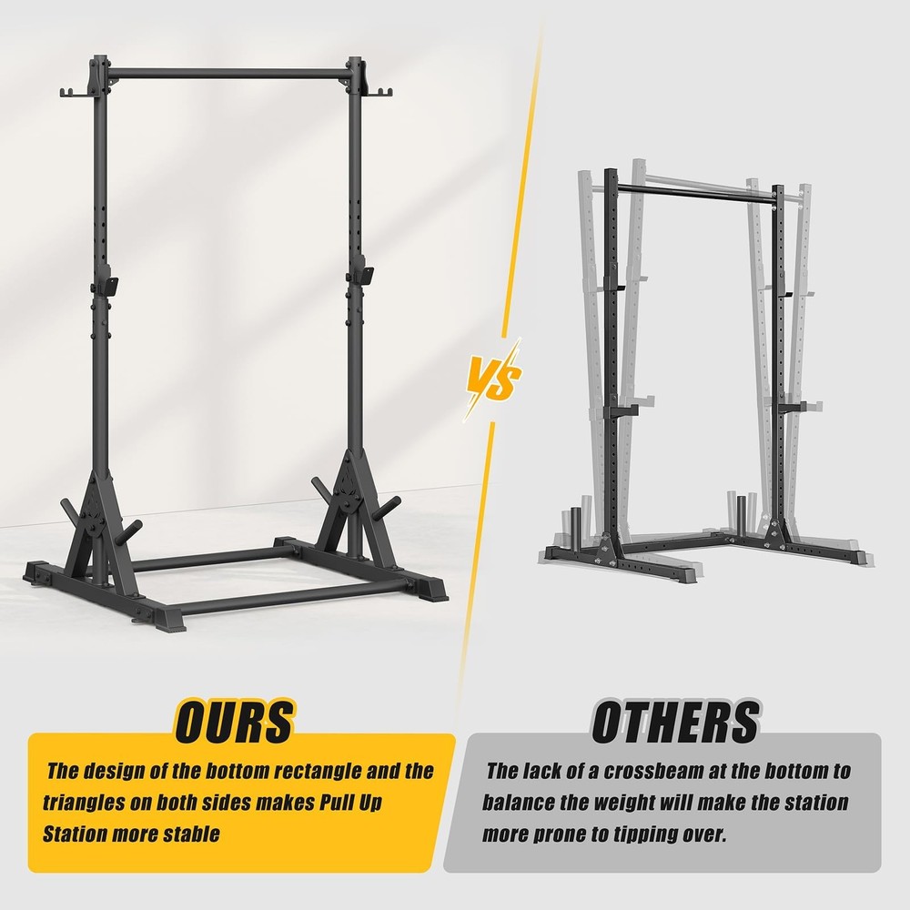 Squat Rack with Pull Up Bar, Heavy Duty 600LBS Weight Capacity Squat Rack for...