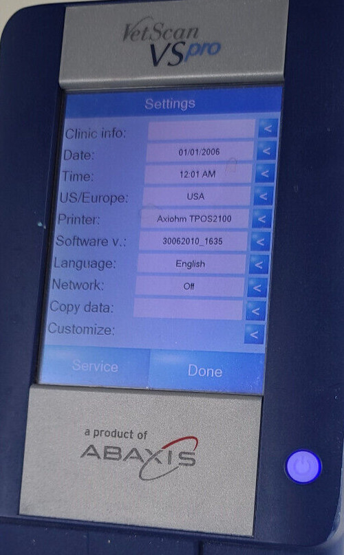 Abaxis Vetscan VS pro VSpro Analyzer Model 15100