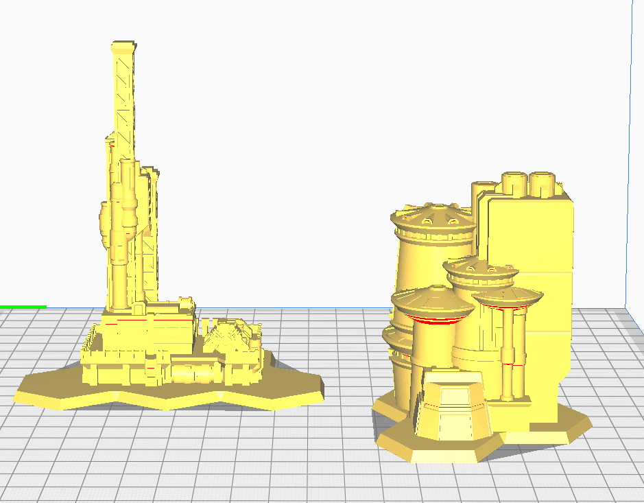 Small Sci-Fi Building with Hex Base x2, Tabletop War Game Terrain Battletech