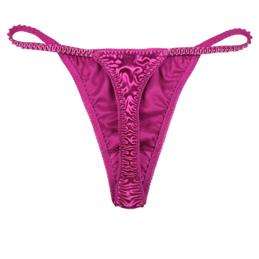 Satin String Thong Magenta XL