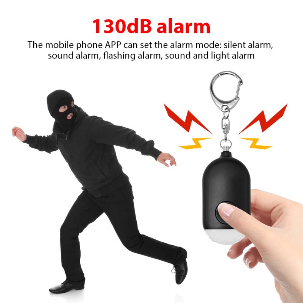 Smart Personal Alarm With Keychain and Flashlight - Tuya
