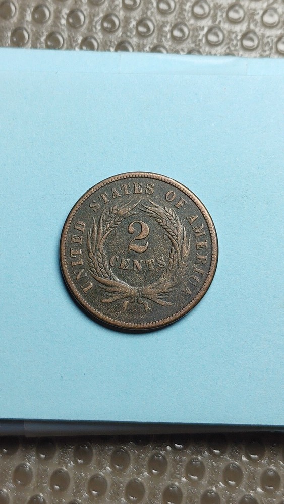 1865 Two Cent Piece Plain 5 2C Original VF V769